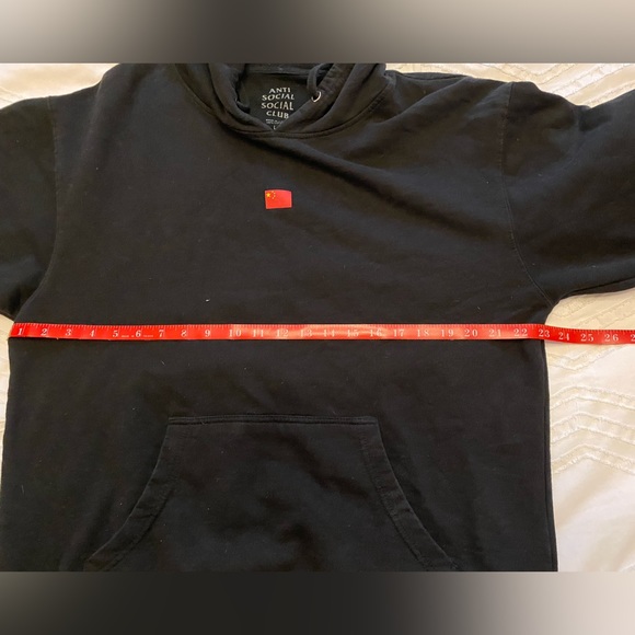 Anti Social Social Club black hoodie, size large, made in USA. China flag. - Picture 5 of 8